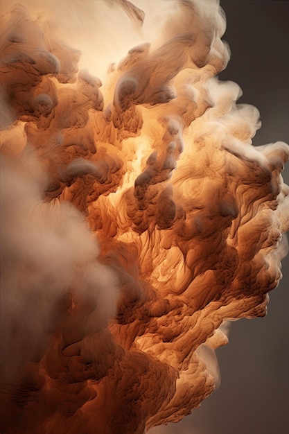 A cloud of smoke in a dark background