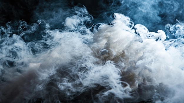 Cloud of smoke with blue tint