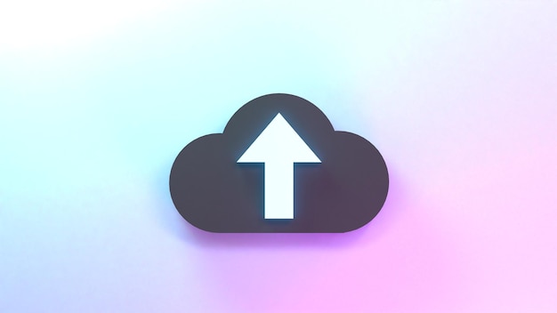 Cloud storage icon 3d render illustration