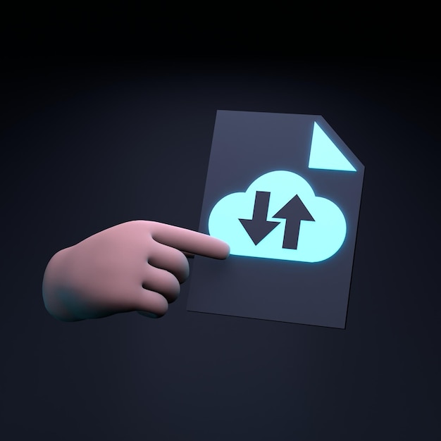 Cloud storage icon 3d render illustration