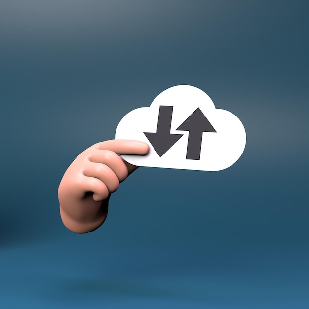 Cloud storage icon 3d render illustration