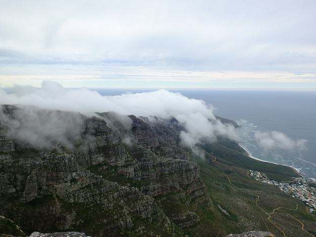 cloud on Table Mountain, Cape town, South Africa