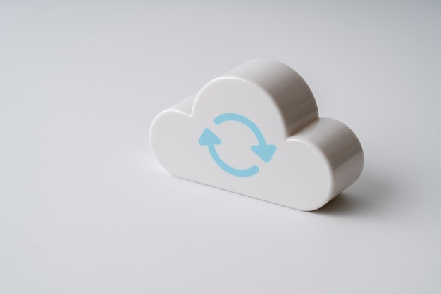 Cloud technology icon on colorful & creative background for global business concept