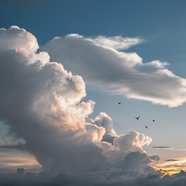 Photo a cloud that has a bird flying in the sky