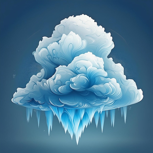 a cloud that is on a blue background