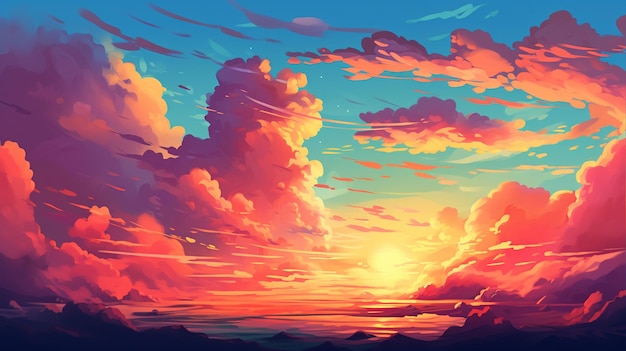 cloud Vector sunset sky skyscape background