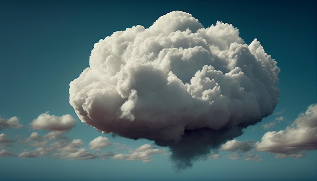 A cloud with a speech bubble on the blue sky