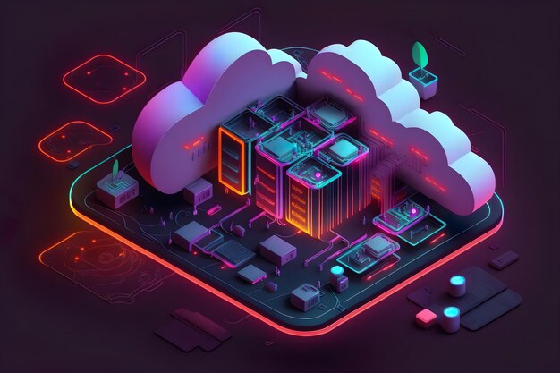 Cloudbased server network computing created with generative AI technology tessssss