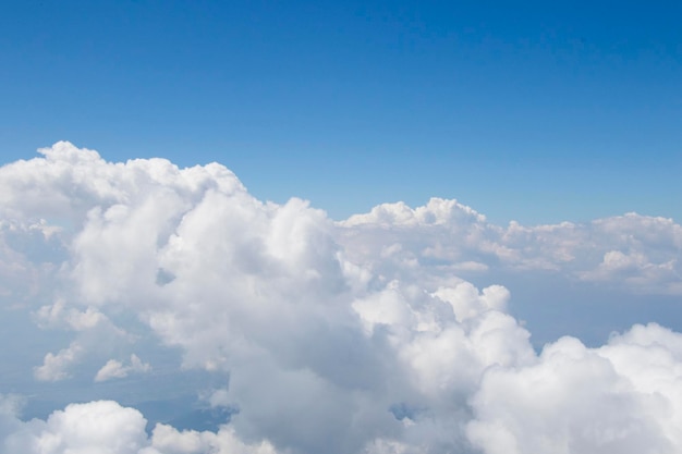 Clouds and blue sky view and landscape blue and white colors