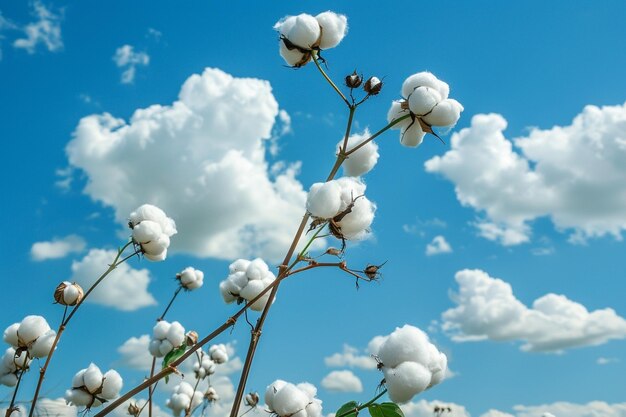 Photo clouds of cotton drifting in the sky