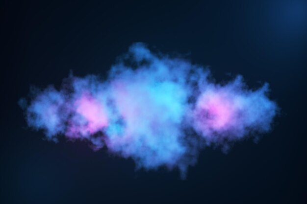 Clouds glowing blue and pink Abstract background with clouds and smoke Cloud technologies 3d render