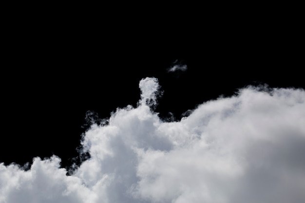 Clouds isolated on black background