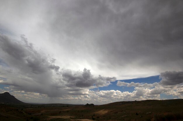 Clouds and nature in the blue sky