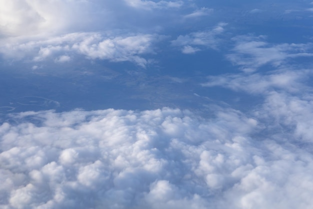 Clouds in the sky from a bird's eye view