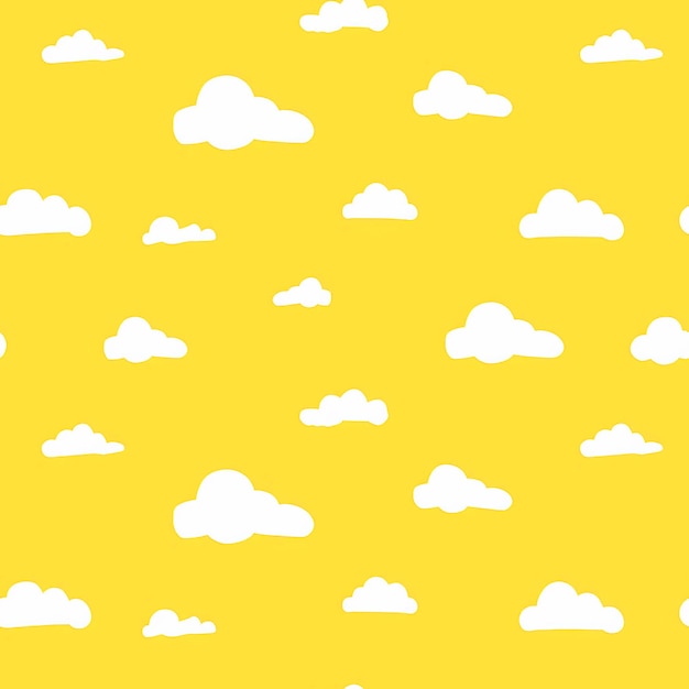 clouds in the sky on yellow background