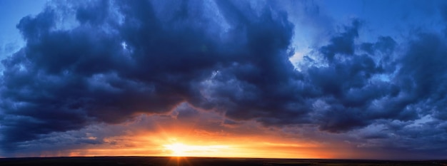 Clouds at sunset Blue and orange A wonderful natural background