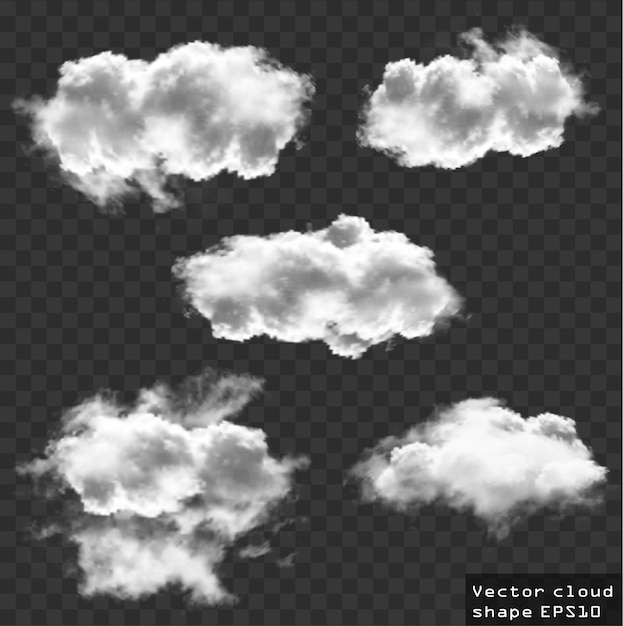 Clouds vector set cloud shapes illustration