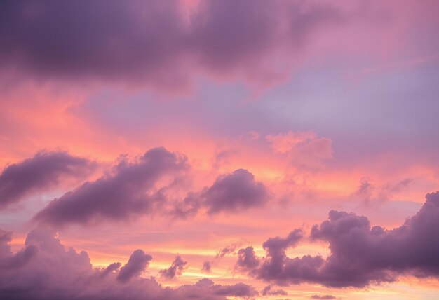 Photo clouds with a pink and purple sunset