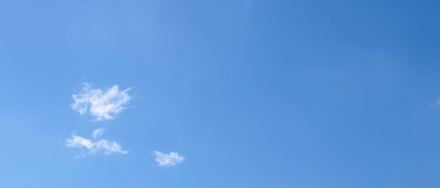 Cloudscape Blue clear sky and white clouds wide panorama The vast blue sky and clouds sky