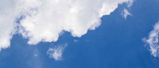 Cloudscape Blue clear sky and white clouds wide panorama The vast blue sky and clouds sky