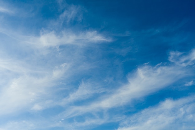 Cloudscape. Blue sky and white cloud. Sunny day. Spindrift clouds. 