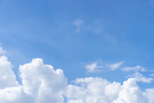 Cloudscape, dramatic withe cloud  on blue sky, copy space