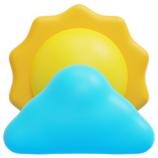 cloudy 3d render icon illustration