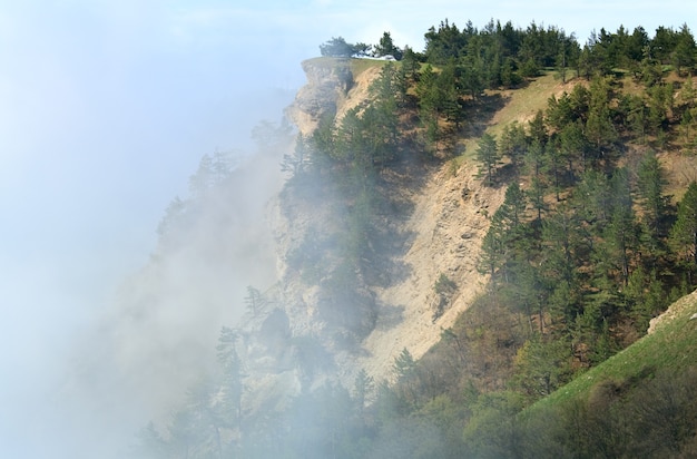 Cloudy Aj-Petri Mountain top view (Crimea, Ukraine)