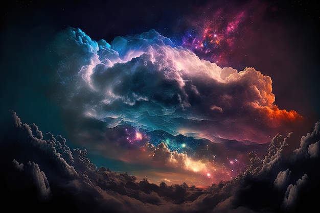 Cloudy night sky