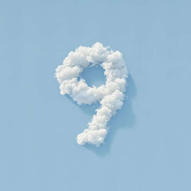 Photo cloudy numbers fluffy sky typography