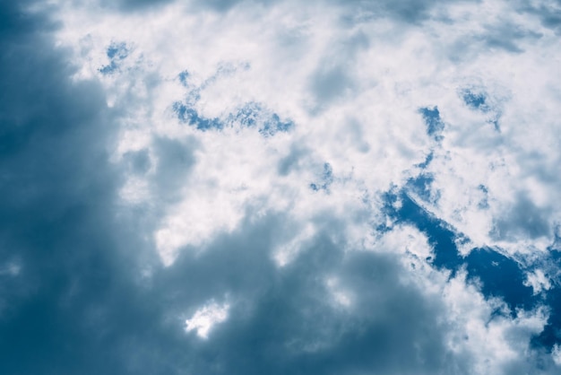 Cloudy rainy blue sky