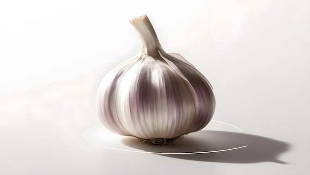 Clove of garlic isolated on white clipping