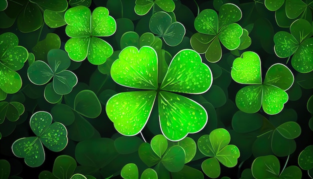 Clover background for St Patrick Day Ai render