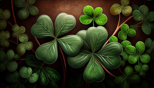 Clover background for St Patrick Day Ai render