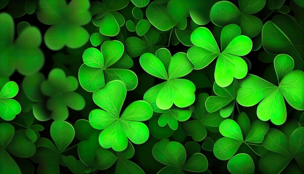 Clover background for St Patricks Day Ai render