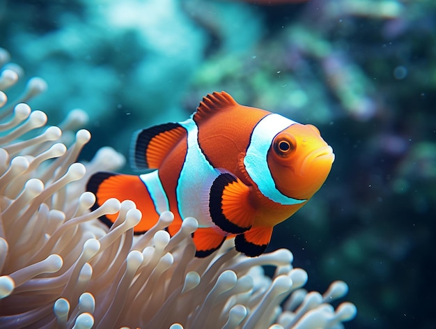 Clown fish in undersea nature