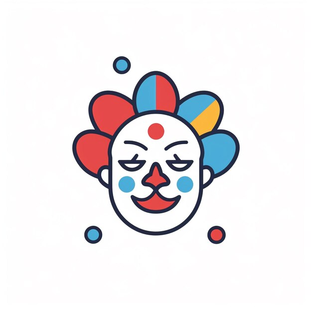 Photo clown icon entertainment and circus symbol art logo illustration