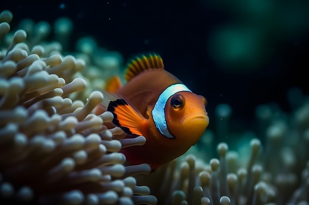 Clownfish Marine Life Anemone Reef Neural network AI generated