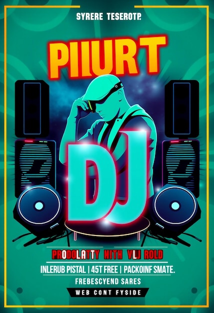 Photo club dj party flyer and social media post and web banner template