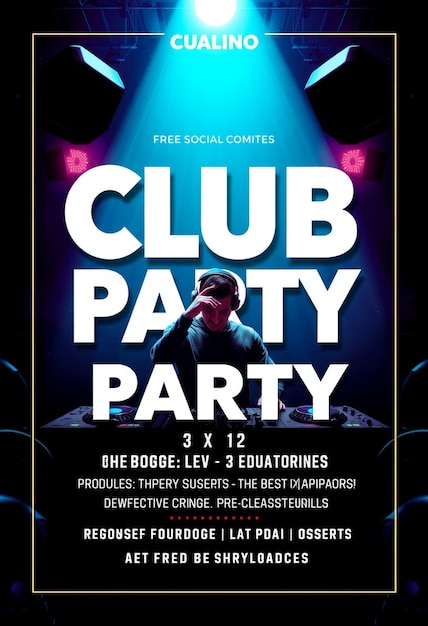 Club dj party flyer social media post