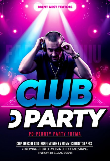 Club dj party flyer social media post