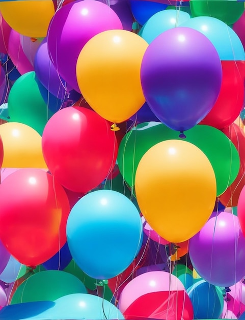 A cluster of colored balloons