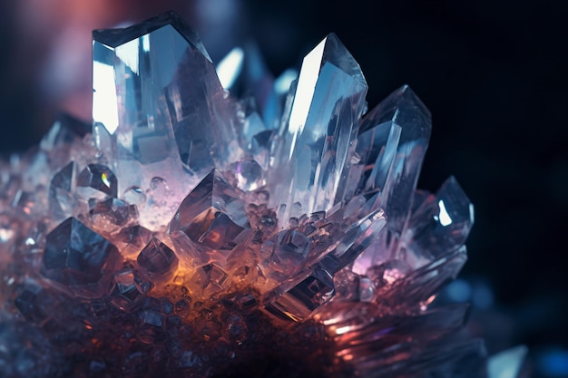 a cluster of crystals on a table