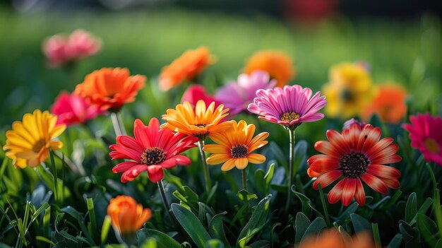 Cluster of Flowers Nestled in Grass