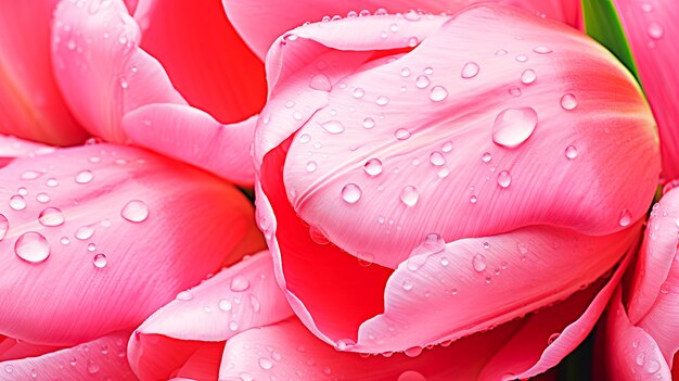 Photo a cluster of pink flowers covered in glistening water droplets showcasing the delicate beauty of nature in a closeup view