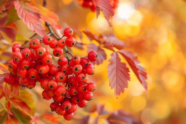 A cluster of red berries on a tree branch