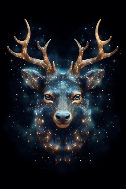 A cluster of stars in the shape of a celestial animal realistic photo