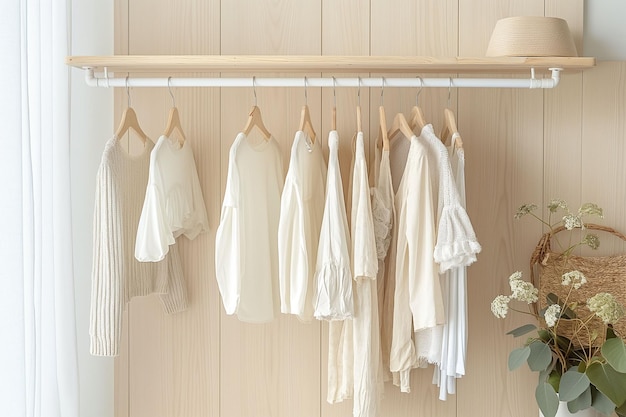 Photo the clustered and pantyhose storage rack hangs on the wall of the wardrobe in the home