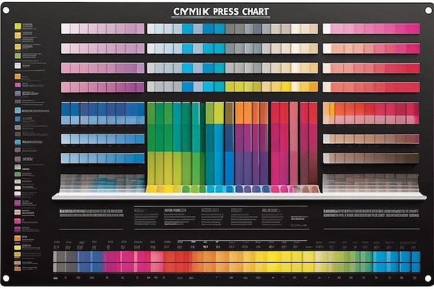 CMYK press color chart Vector illustration EPS 10