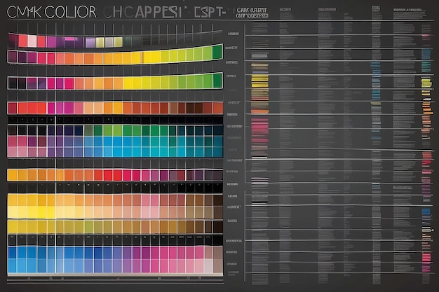 Photo cmyk press color chart vector illustration eps 10